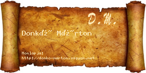 Donkó Márton névjegykártya