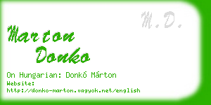 marton donko business card